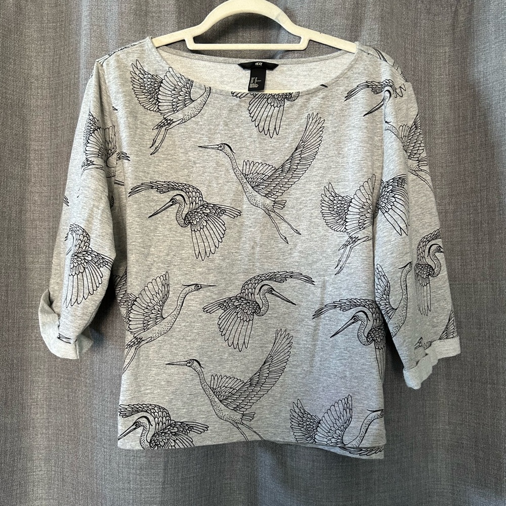 Crane Print Top